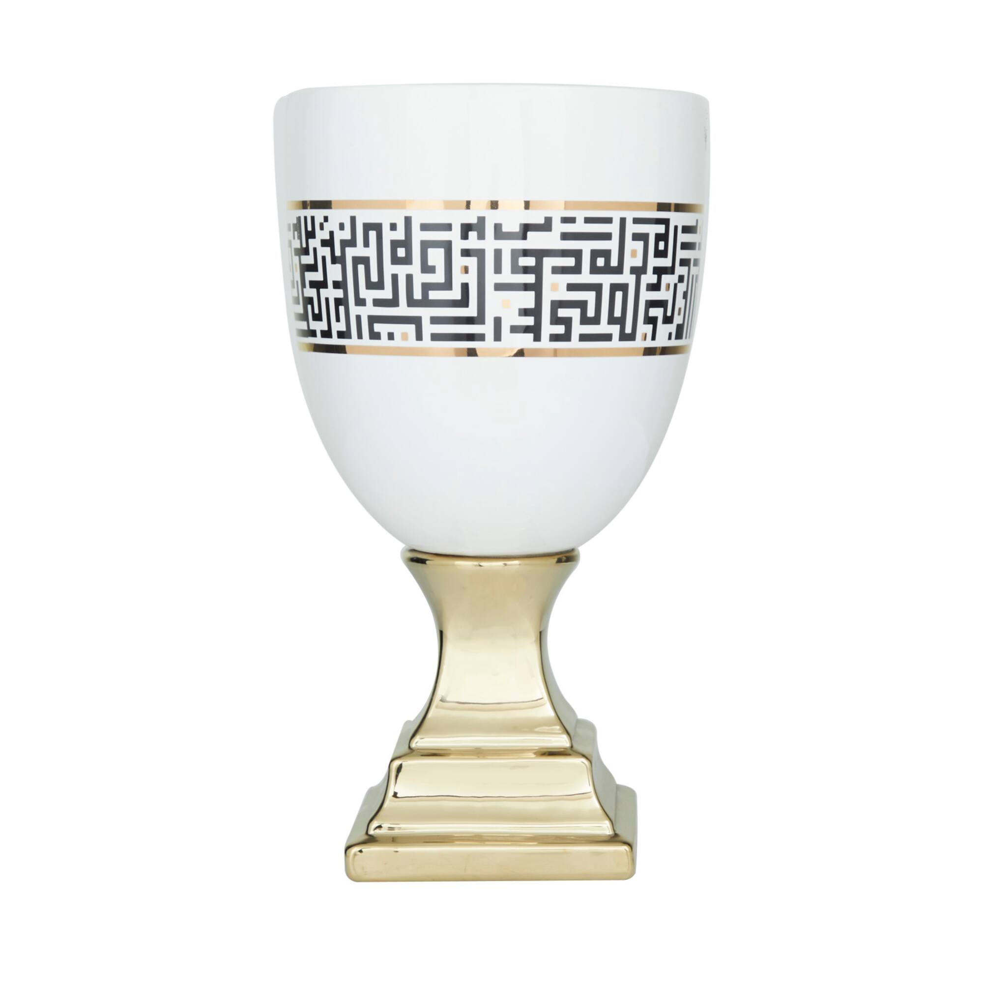 Gold Dolomite Glam Vase, 15" x 8" x 8"